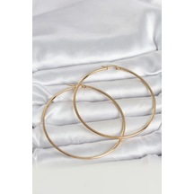 316l Çelik Gold Renk 70 Mm Kadın Halka Küpe Elk-bjtıeg Çok Renkli