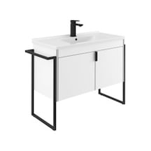 Orka Trıo 100 Kapaklı Havlulklu Alt Modül + Lavabo Parlak Beyaz Diğer