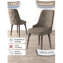 Canisa Newa Serisi, 1.sınıf Babyface Kumaş Kahve Metal Gold Halkalı, 1 Adet Cappucino Sandalye Sandalye Cappucino Ayaklar Kahve