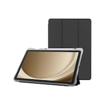 Galaxy Tab A9+ Plus 11 İnç Uyumlu Smart Kılıf, S Pen Kalemlikli, Trifold, Esnek, Mat, Darbeye Tam Dayanıklı Tablet Kılıfı Siyah