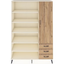 Hyperion Dolap 9 Raflı 3 Çekmeceli Tek Kapaklı 132x44x195 Aytaşı-çam/çam Atlas Çam/atlas Çam