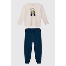 Panço Erkek Çocuk İndigo Pijama Takımı Mavi 2621BK39001