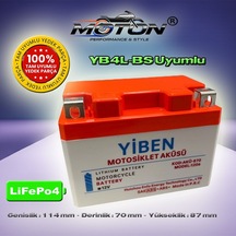 Yb4l-bs Uyumlu Lifepo4 Lityum Motosiklet Aküsü 220 Cca Marş Gücü / Hafif Tasarım
