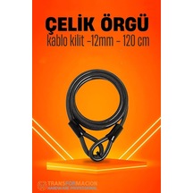 Çelik Örgü Kablo Kilit 12mm 120cm Bisiklet Motosiklet Kilidi, 721730 Diğer