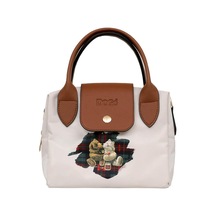 Dogo Kadın Vegan Krem Medium El Çantası - Teddy Bear Tasarım Multicolor