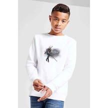 Tshirthane The Witcher Baskılı Unisex Çocuk Beyaz Sweatshirt (534755704) Beyaz