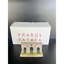 Patara Antik Kent Kapısı Minyatür Dekoratif Maket, El Yapımı Tarihi Mimari Model, Beyaz Ve Kahverengi, Küçük Boy