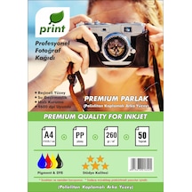 Epson 103 L3250 Yazıcılar Için A4 Premium Parlak Fotoğraf Kağıdı 260 Gr 50 Yaprak