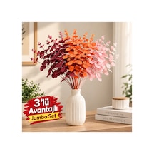 3'lü Avantajlı Yapay Okaliptus Demeti Dekoratif Çiçek 47 Cm Set Çok Renkli Çok Renkli