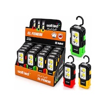 12 Adet 2ın1 Softled El Feneri 3xaaa Pilli Mıknatıslı Asma Aparatı 1w Led - 3w Cop Led K-7217 Bx40 Beyaz Işık