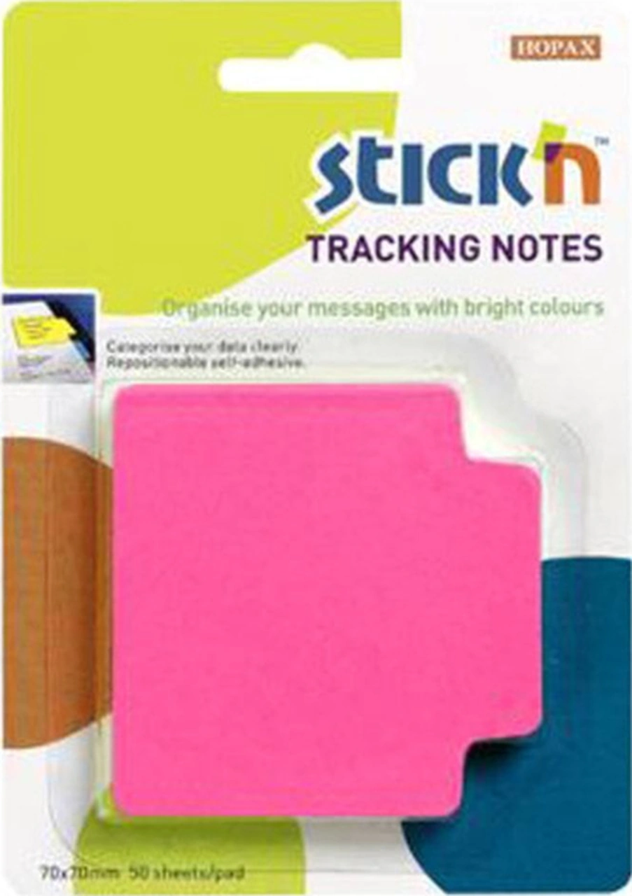 Hopax Stıckn Yapışkanlı Not Kağıdı Trackıng 50 Yp 70x70 Fosforlu Pembe 21481