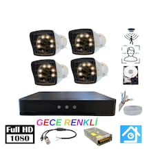 5mp Lens 1080p Warm Led 4 Kamera 500gb Hdd Güvenlik Kamerası Seti