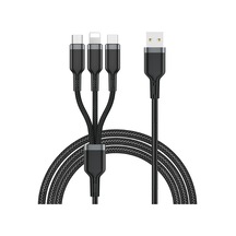 Wiwu Wi-C014 Platinum Serisi 3 in1 1.2 M USB-A to Lightning Type-C – Micro Şarj Data Kablosu