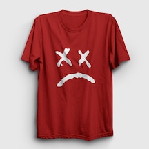Presmono Unisex Sad Face Lil Peep T-shirt Kırmızı
