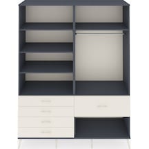 Hyperion Gardrop 6 Raflı 5 Çekmeceli Tek Askılı 176x44x221 Antrasit-antrasit/aytaşı Antrasit/aytaşı