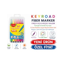Keyroad Fiber Marker Fırça Uçlu Keçeli Kalem 12 Renk