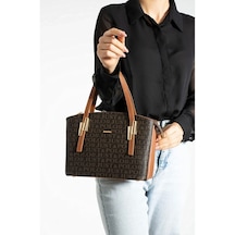 Just Polo Kadın Krem Taba Gofraj Kabartma Desenli Mıknatıslı Çıtçıt Kapama El Çantası Mh4031mh Krem - Taba