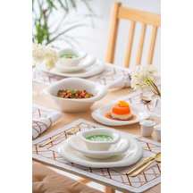 27 Parça 6 Kişilik Cressa Yemek Takımı-5693 Beyaz
