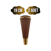 Cihan Desenli 19cm Plastik Ayak Mobilya Masa Ve Dolap Ayağı 19cm Kahverengi - Altın 2 Adet Kahverengi