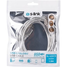 S-link SL-U2015 Şeffaf Yazıcı Kablosu 1.5 metre