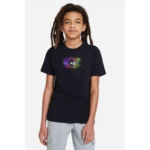 Computer Skull Baskılı Unisex Çocuk Siyah T-Shirt (534619355)