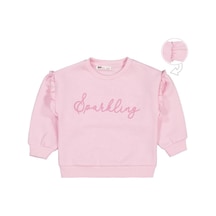Civil Girls SPARKLING Baskılı 2-5 Yaş Sweatshirt Pudra