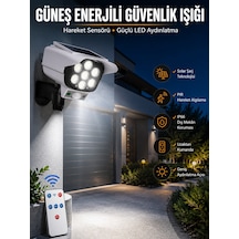 Solar Lamba Kamera Görünümlü Duvar Lambası Dönebilen Bahçe Aydınlatması - Lisinya