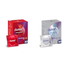 Durex Yakın Hisset İnce Prezervatif 30'lu, Standart Fit Ve Durex Yok Ötesi Ultra Kaygan İnce Prezervatif 30'lu