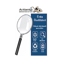 Metal Büyüteç 50 Mm 1 Adet 6x Plastik Sap Çerçeveli 5 Cm Büyüteç Merçek Okul Büro Ofis Krom Kaplama Büyüteç
