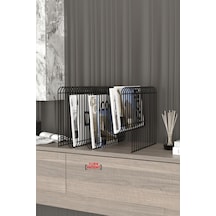 Koltuk Yanı Metal Dergilik Space Age Dekoratif Metal Gazetelik, Plaklık Ve Ev Düzenleyici Kitap Rafı Siyah