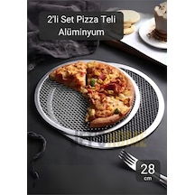 Tr 2li Set Pizza Tepsisi Alüminyum Pizza Teli Lahmacun Tepsisi 28 Cm Diğer