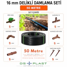 50 Metre 16 Mm Kendinden Delikli Damla Sulama Seti 33 Cm Aralıklı - 4 Lt/h Debi - 0,9 Mm Et Kalınlığı