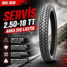 Servis 2.50-18 Tt İç Lastik Gerektirir Long Life Arka Dış Motosiklet Lastiği