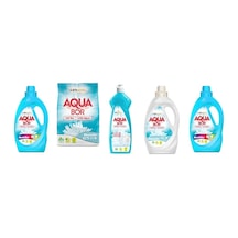 Aquabor Doğal Mineralli Sıvı Renkliler + 4kg Beyaz + Bulaşık + Sıvı Beyaz + Sıvı Renkliler Set 0.75 LT - 2.5 LT - 12 KG 05289508