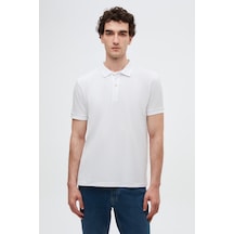 D's Damat Ds Damat Regular Fit Beyaz %100 Pamuklu Uzun Ömürlü Kıvrılmaz Polo Yaka Nakışlı T-shirt 4hc14ort51000 Beyaz