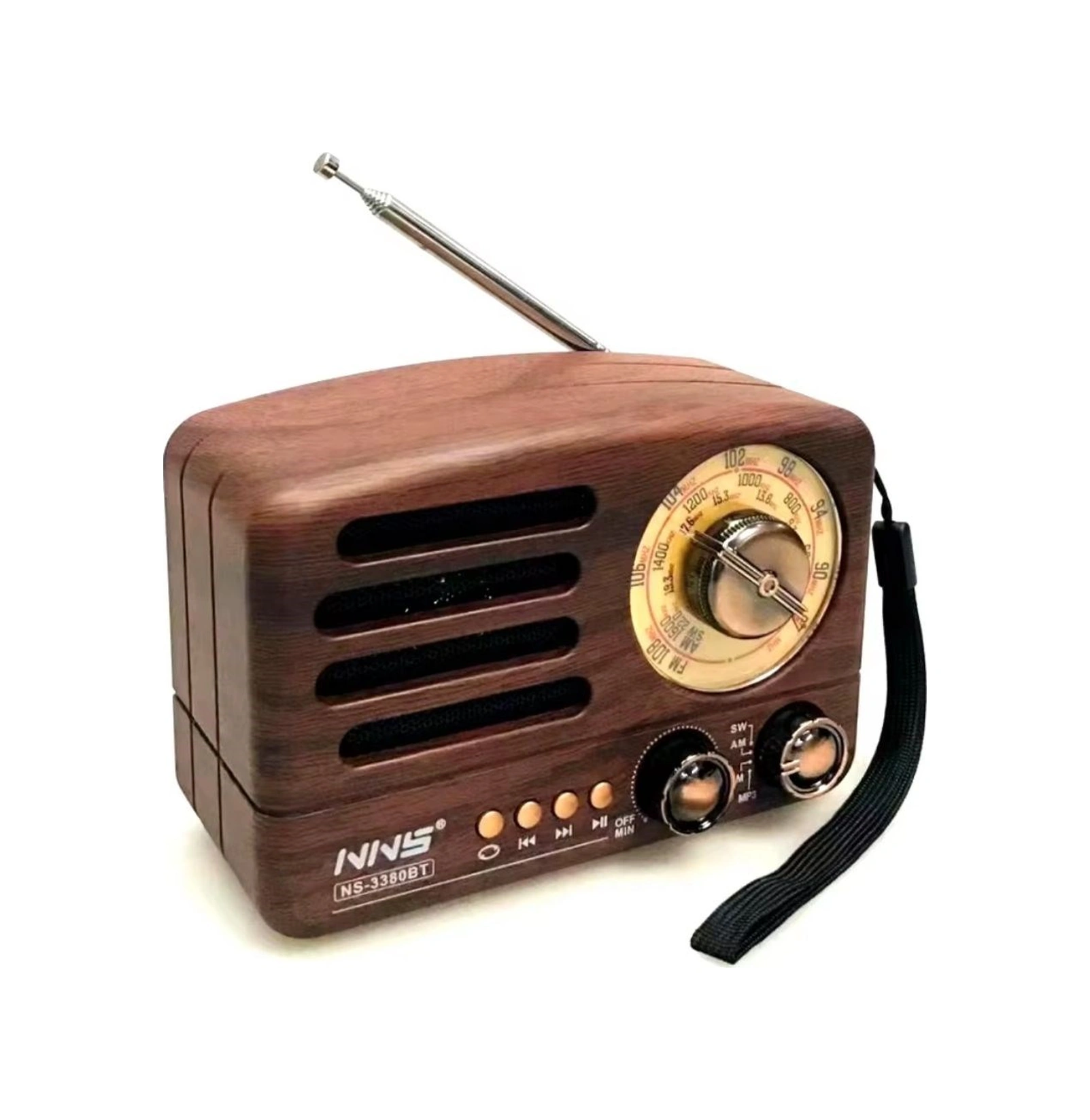 Küçük Boy Retro, Nostaljik, Ahşap Tasarım Bluetooth Hoparlörlü, Şarjlı, Taşınabilir Büyük Döndürülebilen