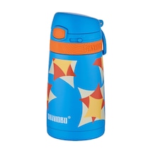 Shamobo 350 Ml Paslanmaz Çelik Pipetli Termos - Çocuk Termosu 6 Saate Kadar Isı Yalıtımı Mavi
