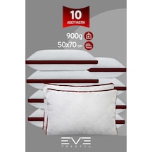 10 Adet Klimax Bordo Serisi Kılıflı Fermuarlı Klimali Antialerjik Silikon Nano Elyaf Yastık 50x70cm Beyaz