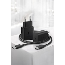 25w Usb-c Pd-pps Super Hız Şarj Adaptörü Ve 1m 3a Type-c To Type-c Kablo  Siyah