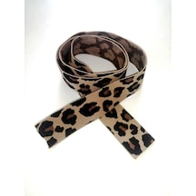Lastik Üzeri Leopar Desenli  3.5 CM 3 Metre Paça Kol Ve Don Lastiği 1 Paket 3 M