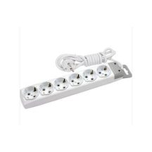 6 Lı Topraklı 5 Metre Kablolu Grup Priz 1