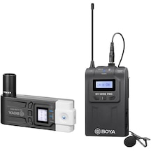 Boya By-wm8 Pro-k7 Uhf Kablosuz Mikrofon Sistemi Verici + Xlr Takılabilir Alıcı Lcd Ekran 48 Kanal 50m Etkili Menzil Yaka Mikrofonu 681400201a
