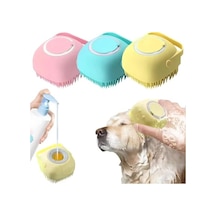 Kanji Silikon Evcil Hayvan Banyo Fırçası Şampuan Hazneli Masaj Tarağı, Yumuşak Tırtıklı Temizleyici, Kedi Ve Köpekler İçin Duş Scrubber Bakım Aksesuarı