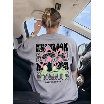 Noıssey Urban Pop Graphic Kadın Tişört Koleksiyonukod 5543 Gri