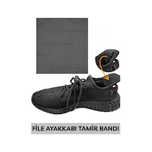 Beylini 1 Adet Ayakkabı Tamir File Kendinden Yapışkanlı Onarım Bandı Kare Delik Onarım Yaması Spor Ayakkabı Siyah