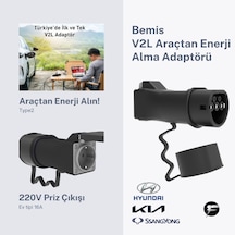 Bemis Tek Çıkışlı V2l Vehicle To Load Elektrikli Araç Uyumlu Adaptör Hyundai / Kia / Ssangyong 16a/3.5kw