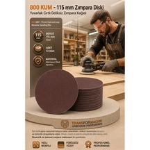 Zenvac 12 Adet 800 Kum Yuvarlak Cırtlı Zımpara Diski 115 Mm Deliksiz Zımpara Kağıdı 723223 Zenvac29