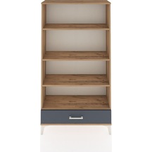 Arges Dolap 4 Raflı Tek Çekmeceli 88x30x163 Çam-antrasit Atlas Çam