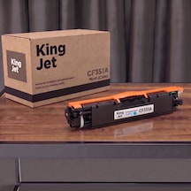 Kingjet Hp Uyumlu  Cf351a 130a Mavi Standart Kapasiteli Tekli Çipli Uyumlu  Toner M177fw