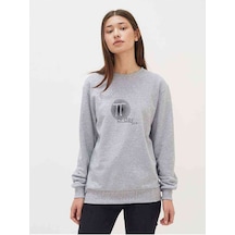 Md 200902 Pi Day Baskılı Gri Kadın Sweatshirt